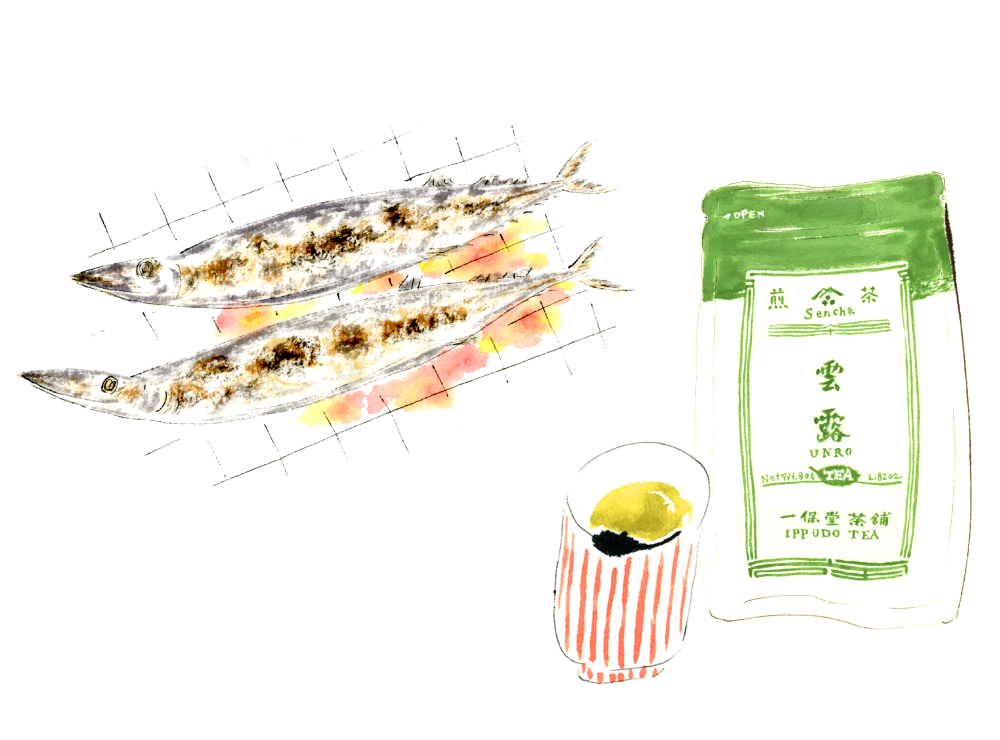 焼き魚と煎茶雲露。 – 一保堂茶舗