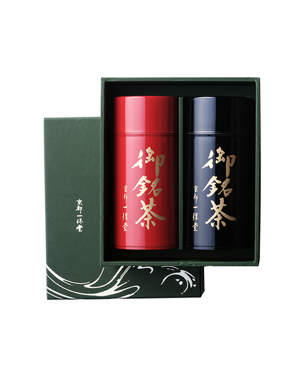一保堂茶舗　天下一（玉露）・嘉本（煎茶） 2缶セット　各90グラム 玉露 天下一・煎茶 嘉木 錻力製茶筒(大)特製箱入 – 一保堂茶舗