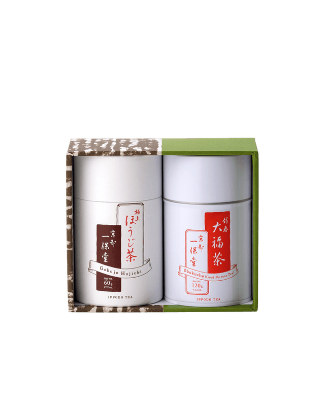 【11月15日発売】大福茶 中缶・極上ほうじ茶 紙筒