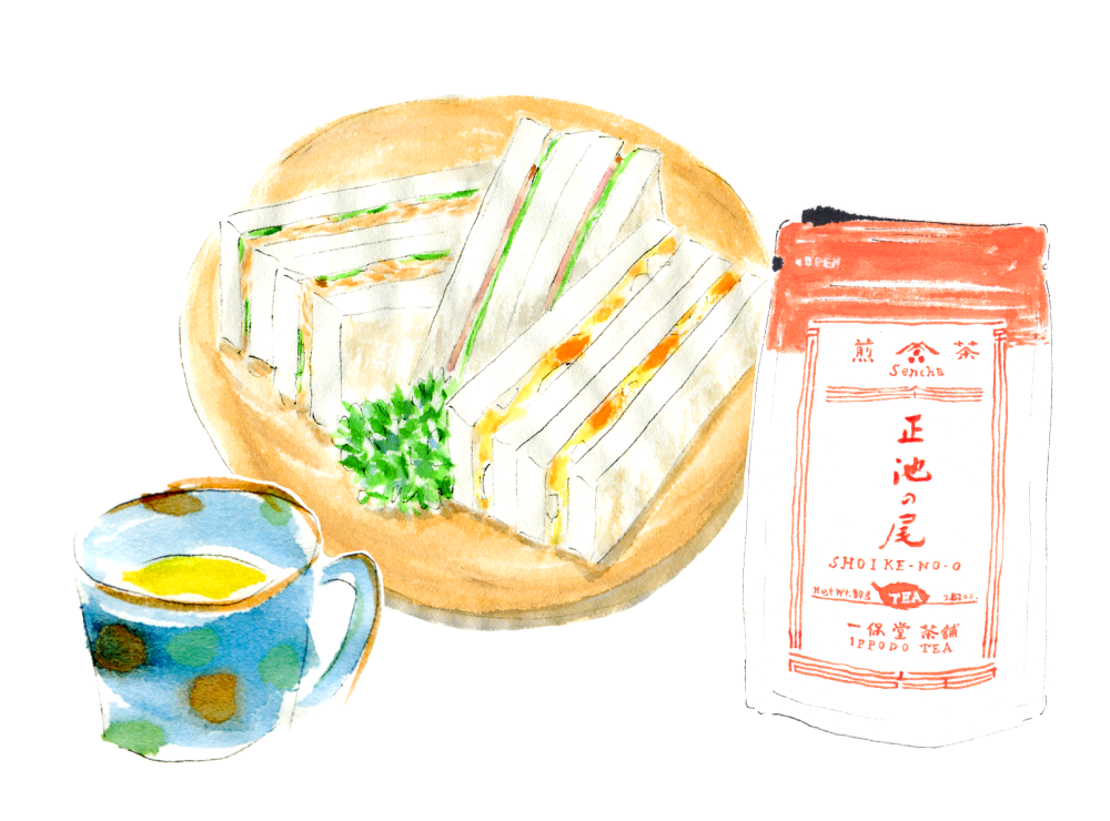 サンドイッチと正池の尾。
