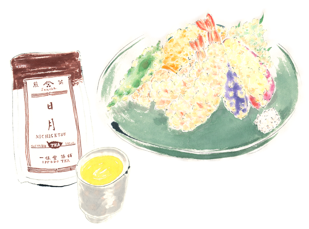 天ぷらと煎茶日月。