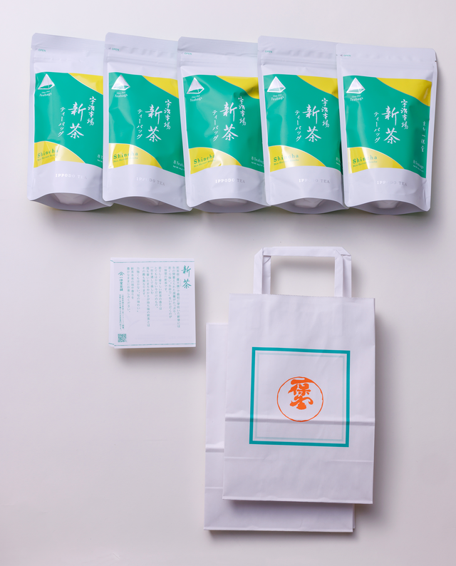【5月11日発売】季節のお配りセット(新茶ティーバッグ×5個・新茶栞5枚・手提げ袋5枚付き）